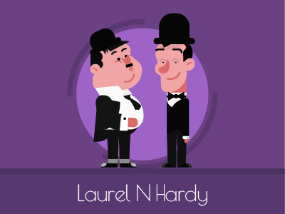 laurel n hardy character design designs flat illustrations