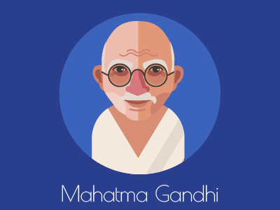 mahatma gandhi character design designs flat illustrations