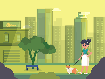 girl with her dog character illustrations illustrator motion