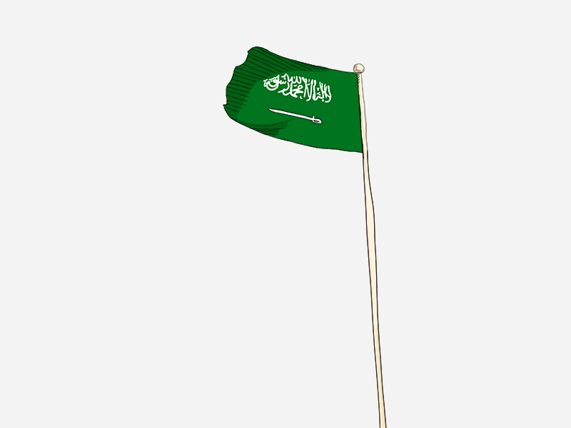KSA flag frame by frame animation