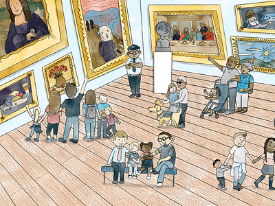 Families at the Museum design digital illustration illustration procreate