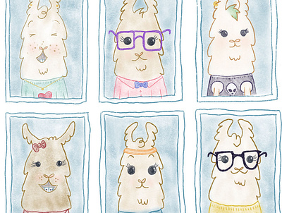 Llama Yearbook design digital illustration illustration procreate