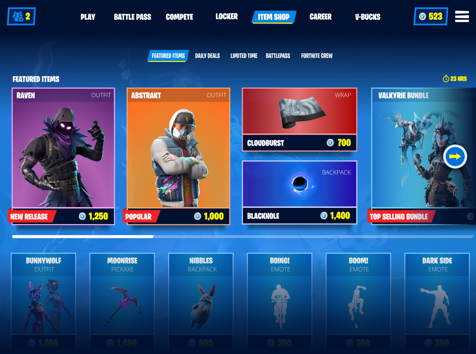 fortnite item shop