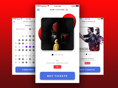 Cinema App UI app cinema design illustration interface ios reservation web