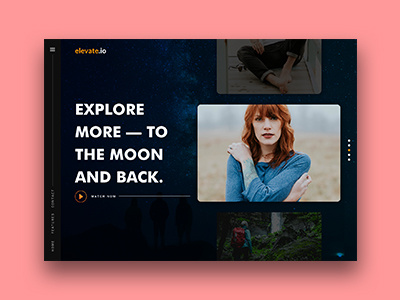 Landing Page adventure design explore interface photography sharing social ui user ux web