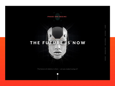 Robotics Series - Landing Page 3d android app design future futuristic ilustration robot robots ui ux web