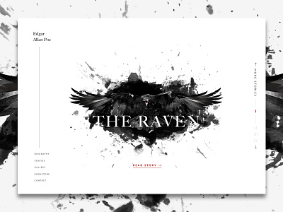 Edgar Allan Poe | The Raven - Landing Page app design edgar allan poe interface landing page mobile stories the raven ui ux web