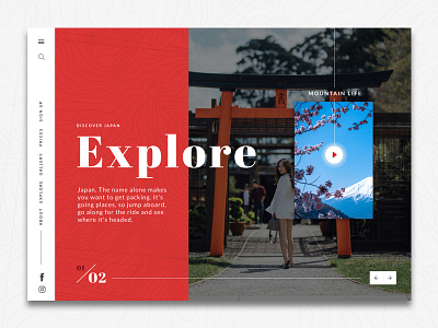 Travel Landing Page - Japan app clean design header japan landing page nature promo ui ux web website