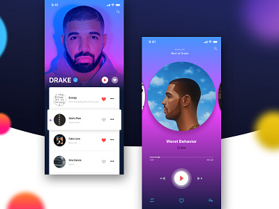 Daily Ui - 007 Music Player app audio design drake interface mobile music player system ui ux video