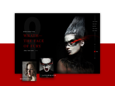 Seven Deadly Sins Series | Wrath (01) app horror interface landing page mobile design seven deadly sins ui user interface ux web design