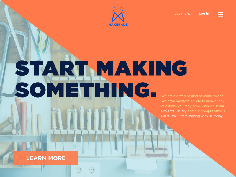 Landing Page - Daily UI 003 dailyui logo geometrical tools maker industrial landing page