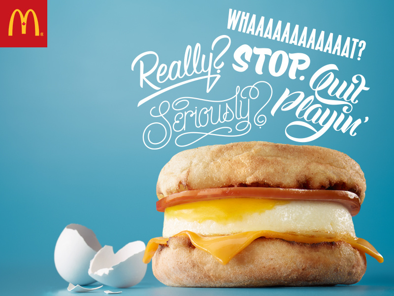 McDonalds Egg McMuffin Lettered by Kyle Kargov on Dribbble