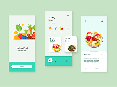 Healthy Food UI Design app design ui ux