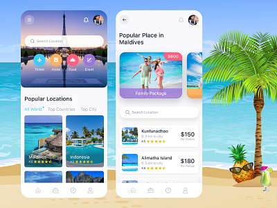 Travel App Design app clean clean design color colorful design colors dashboard design mobile app mobile app design places tour touring tourism travel travel agency travel app typography ui uiux