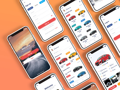 Car rental app ui concept app available for hire car clean design delivery app design mobile app uiux