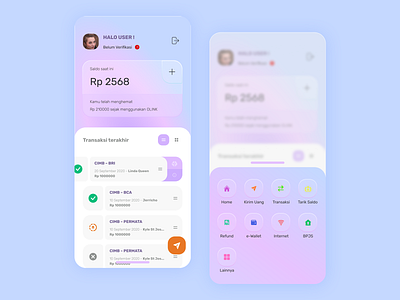 Finance App ui glass effect