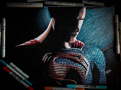 Krypton's Last blue cape copic dccomics drawing illustration krypton manofsteel red superman