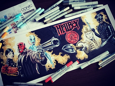 HellBoy blackbook copicmarkers drawing hell hellboy illustration red thesketchbook