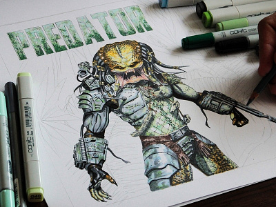 Predator project blackbook color copicmarkers drawing illustration predator project