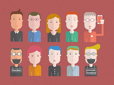 People character design flat icon illustration infographic people