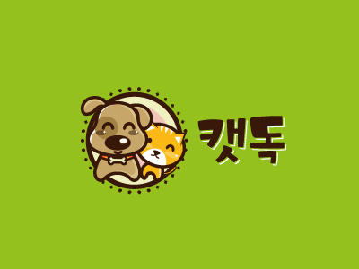 Dog & Cat cat cute dog flat logo