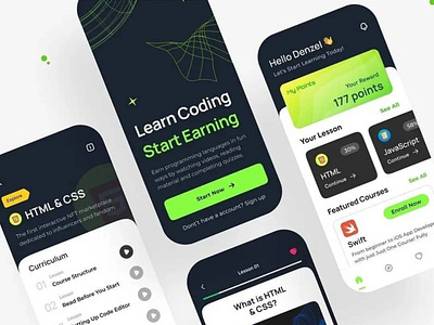 User Interface Design (UI Design)- "Learn Coding App Design"