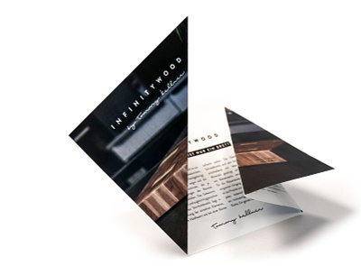 Infinitywood Branding branding cd ci corporate design flyer folder infinitywood minimalism origami print wood