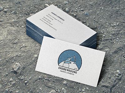 Business cards Hannes Lernbeiss bagger business cards dredging company excavator letterpress logo moon