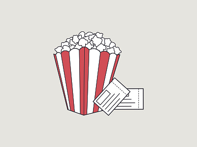 Popcorn hot illustration movie movietickets popcorn red