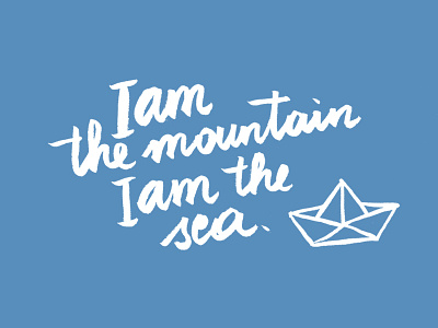 Mountain & Sea biffy clyro calligraphy handlettering handwritten lettering lyrics mountain origami ship origamiship sea