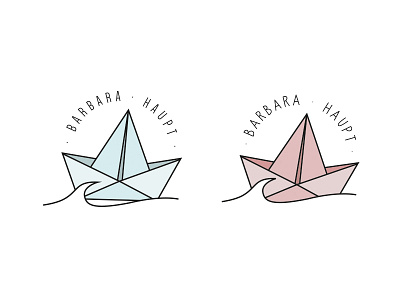 Logo WIP logo minimalism origami origami ship personal logo ship wave