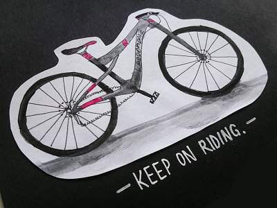 Keep On Riding bike illustration keep on riding mountainbike ride scribble watercolor