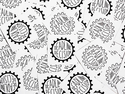 Deadline Decision Stickers band bandlogo branding gear gear wheel handlettering handmade logo sketch stickers wheel