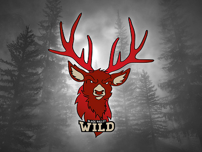 Black Valley Wild american football angry black black valley wild deer football illustration logo valley wild