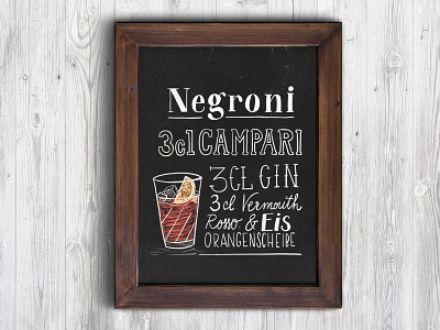 Negroni Cocktail calligraphy chalk chalk lettering chalkboard chalklettering cocktail handdrawn handlettering handwritten illustration negroni typography