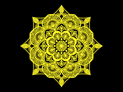 yellow and black mandala