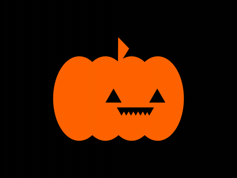 "Spooky" for Mixed.parts Brief 005 flame skull pumpkin spooky halloween hand drawn flat gif loop vector animation cel animation animation
