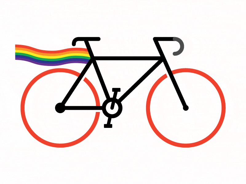 Cycle for the Cause - Pride Bike animation bicycle bike flat geometric gif motion design pride rainbow