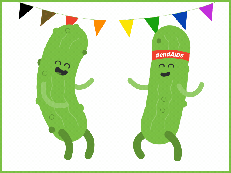 Pickle Party - Cycle for the Cause 2019 animation dance flat gif illustration loop minimal motion design party pickles vector animation