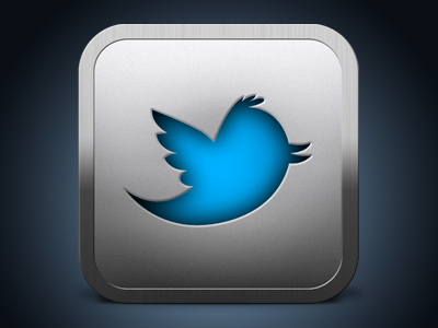 Twitter for iPhone Icon - Reinterpreted app blue brushed cutout icon interface ios lightning metal silver steel tweetie twitter ui