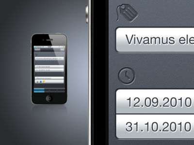 iPhone UI Draft - Settings Panel blue button controls iphone panel settings silver ui user interface