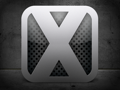 OSX Developer Board App Icon Draft #1 app black board cut out dark glass grey icon iphone letter metal osx perforated sign simple steel stone