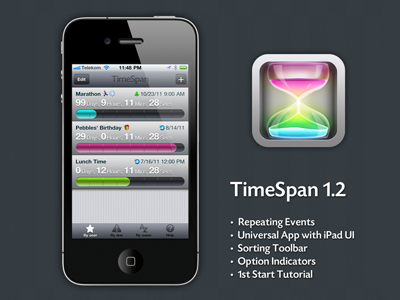 Timespan 1.2 count down icon iphone milestone reminder timespan ui