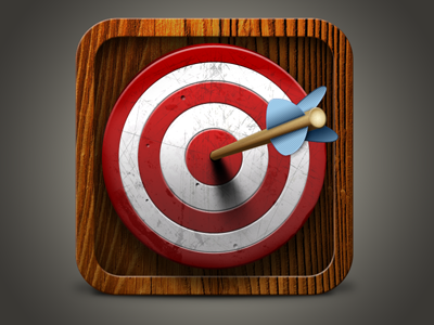 Target iOS App Icon app arrow brown icon interface ios iphone red target texture ui vintage white wood