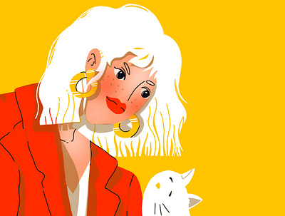 Cat lover art design dtiys flat illustration illustrator minimal procreate web website