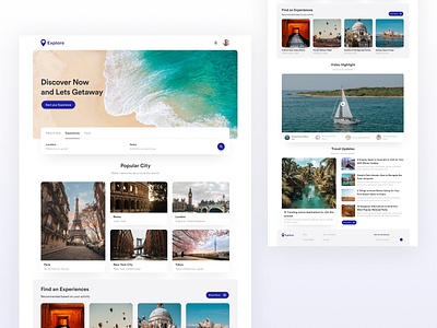 Explore Travel agency landing page travel ui