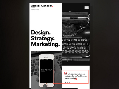 Lateral Unofficial black company design profile ui website