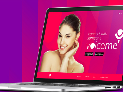 Voiceme Home color design home layout media social menu pink purple ui website