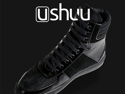 uShuu black design landing page shoes ui design uiux user interface web design web interface