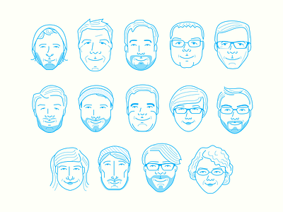A team blue icon line mug people simple team vector